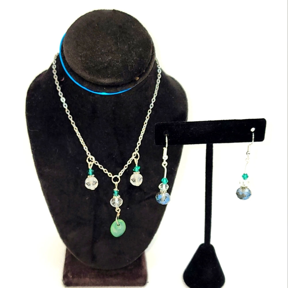 Dangle Necklace and Earrings
